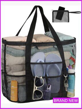Large Mesh Beach Tote Pool Bag Vacation Essentials Travel Tote 50L